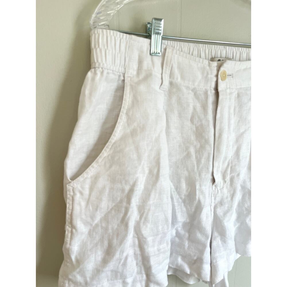 Madewell 100% Linen White Neale Shorts 12 Preppy Lagenlook Coastal Grandmother - Picture 4 of 16